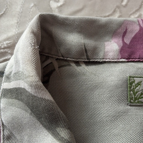 Tommy Bahama Green and Pink Silk Camp Shirt - Picture 7 of 7